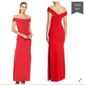 NWT Likely Scarlet Red Off the Shoulder Darrah Gown Size 8